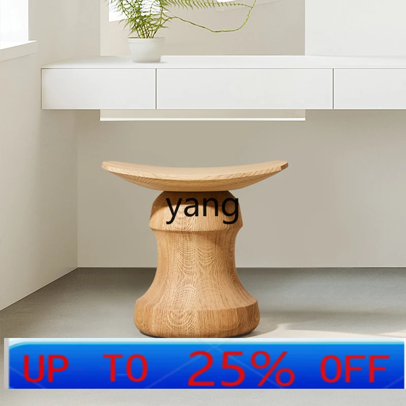 CX  creative wood carving low stool household log shoe changing stool