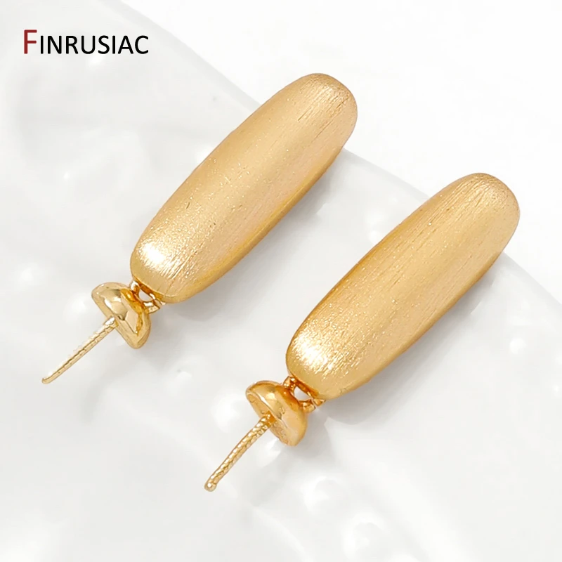 

14K Gold Plated Brass Pearl Stud Earring Posts Setting Accessories,Earrings Base Connector For DIY Jewelry Making Supplies