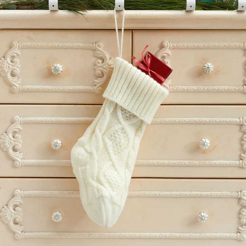 Runtowo 1 قطعة جوارب عيد الميلاد المحبوكة المنزل عيد الميلاد الموقد شجرة عيد الميلاد الحلي سنة جديدة سعيدة عيد الميلاد لطيف شنطة هدايا