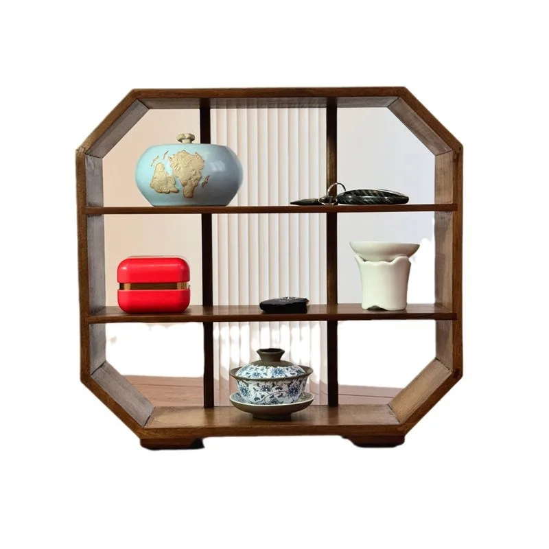 

Black Walnut Water Cloud Storage Showcase Chinese Family Bogu Rack Duobao Pavilion Storage Box Tea