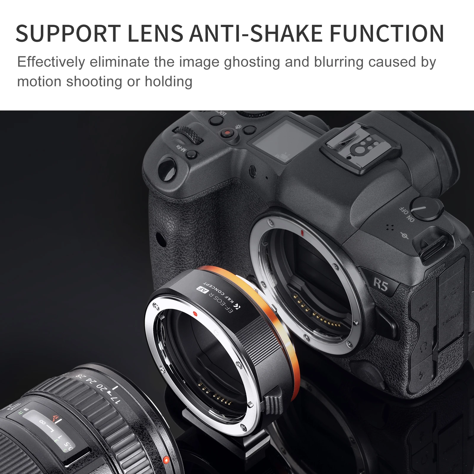 K&F Concept EF to RF Auto Focus Adapter Canon EOS EF EFS to Canon EOS R for Canon R5II R1 RP R3 R5 R50 R6 R6II R7 R8 R10 R100