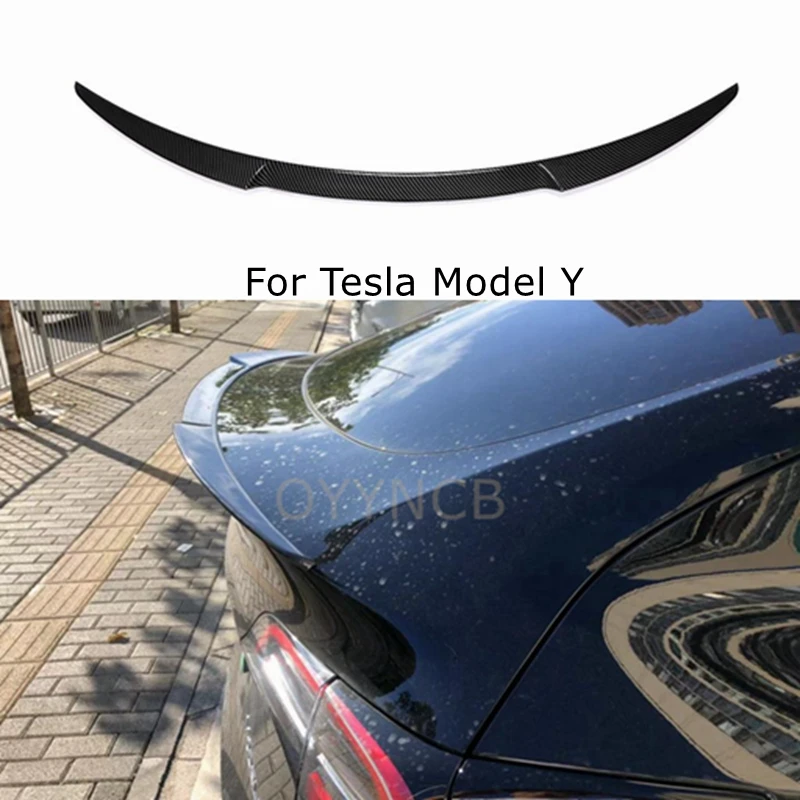 

Для Tesla Model Y задний спойлер из углеродного волокна, крыло багажника MZ Style 2017-2022 FRP, кованый карбон