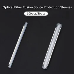 Mangas de protección de empalme de fusión de fibra óptica, 50 piezas, 3,5mm para Cable de caída/100 piezas, 1,5mm de diámetro, 60mm de longitud, Tubo termorretráctil