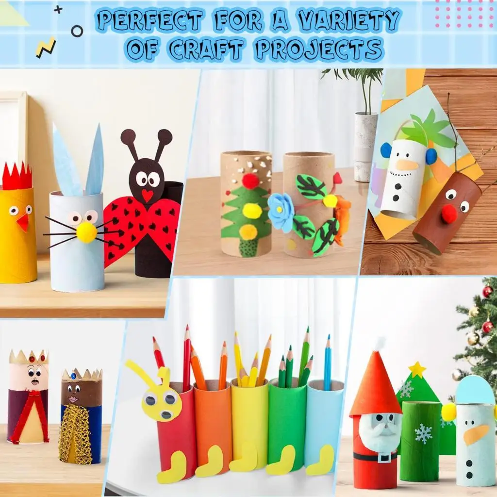 

Cardboard Tubes Durable Kraft Paper Empty Rolls for Boy Craft School Projects Handmade Gift Supplies