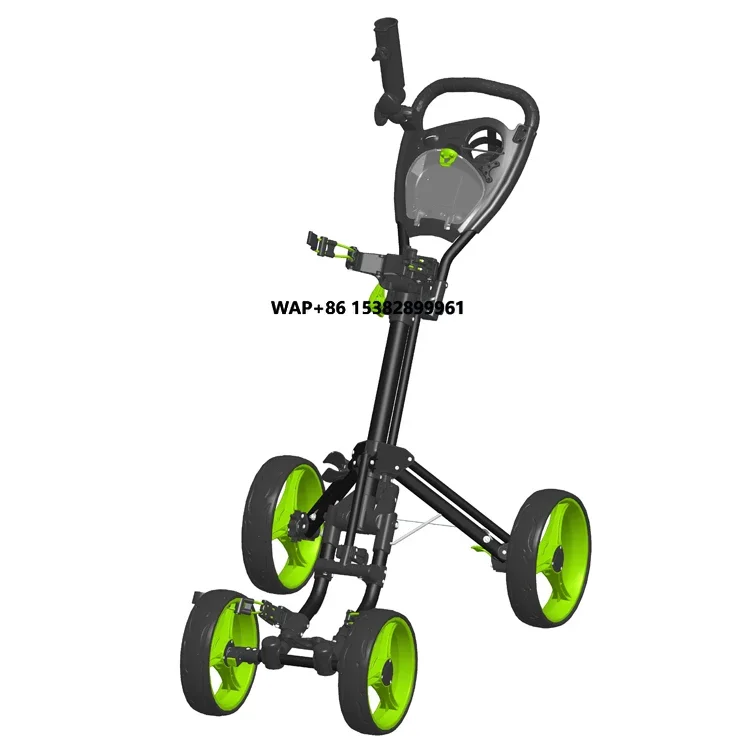 

4 Wheel Folding Collapsible Golf Trolley with Umbrella Holder Scorecard