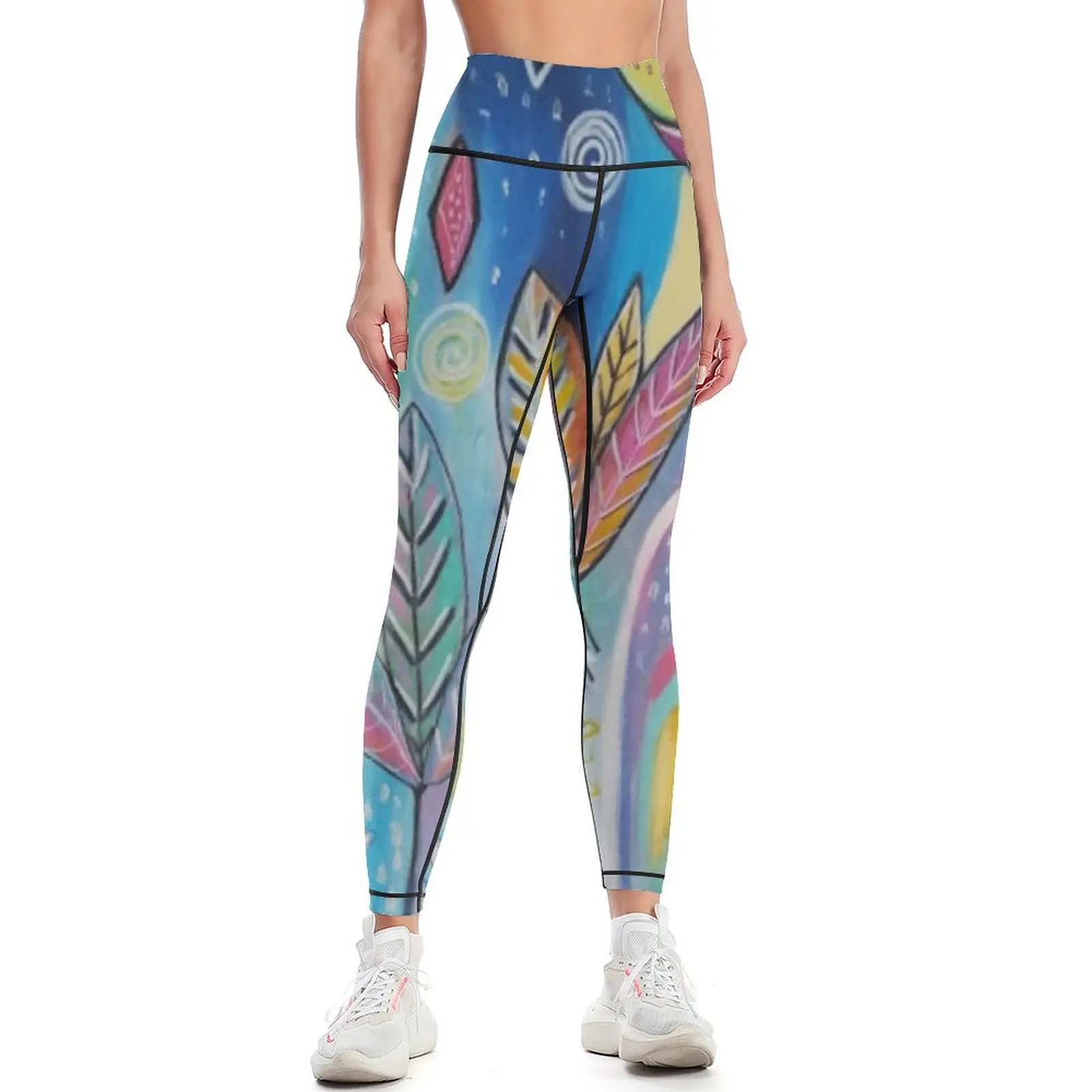 

Peaceful Dream Colourful Face Mask and Products by Joy Fahey Leggings active wear Womens Leggings