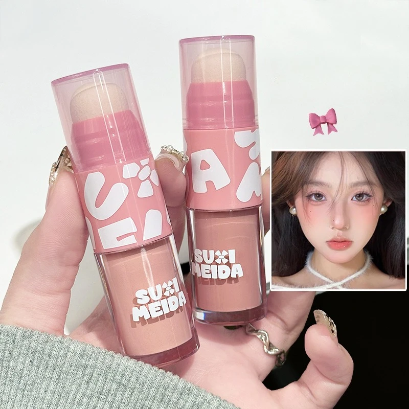 متعدد الاستخدامات السائل أحمر الخدود عصا مزدوجة نهاية تمييز كونتور كريم ممتلئ الوردي التخسيس لون الوجه مقاوم للماء ماكياج اليومي