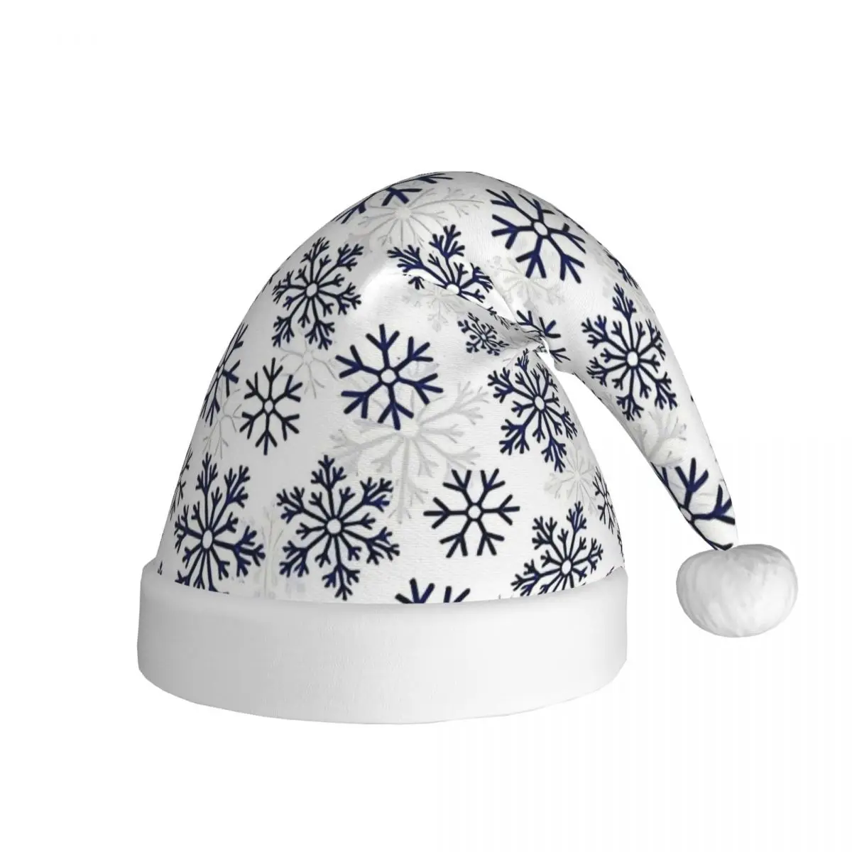 Christmas Snowflakes Plush Kawaii Christmas Hat for Adult Men Women Santa Hat Cap Xmas Gifts