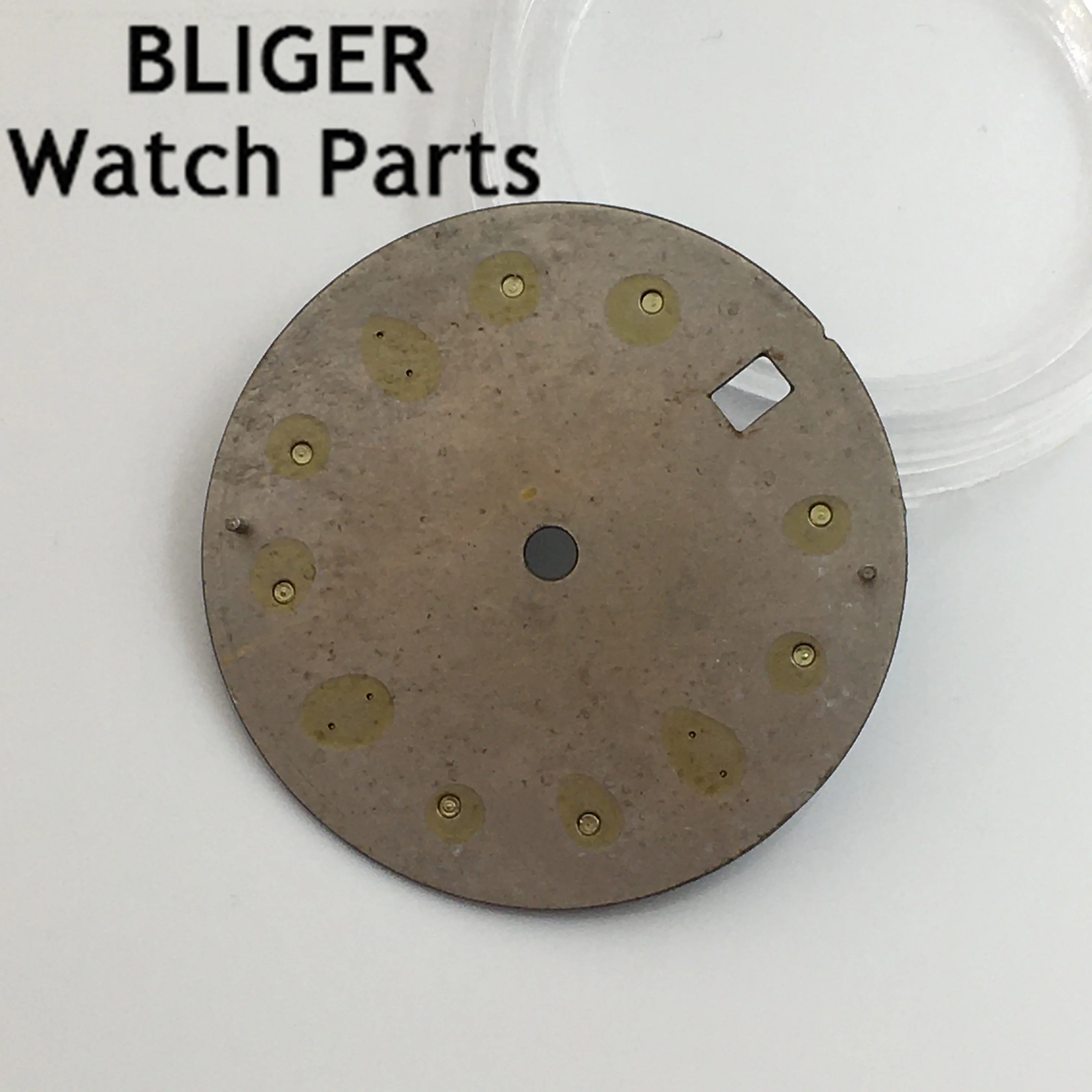 BLIGER 29mm black white watch dial luminous dial fit NH35 movement