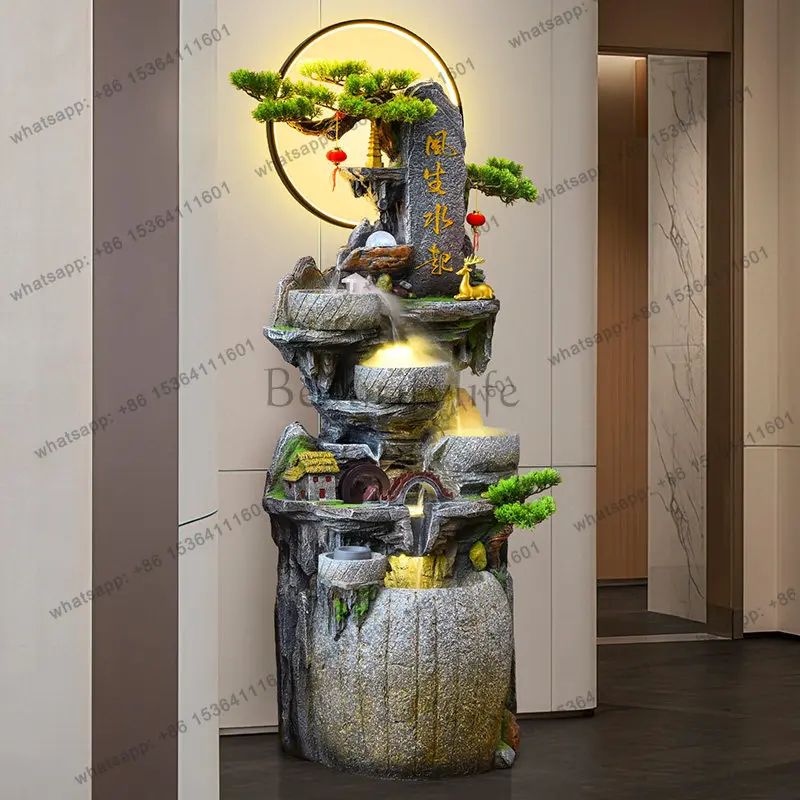 Rockery flowing water fountain office living room circulating water transfer ball ornament