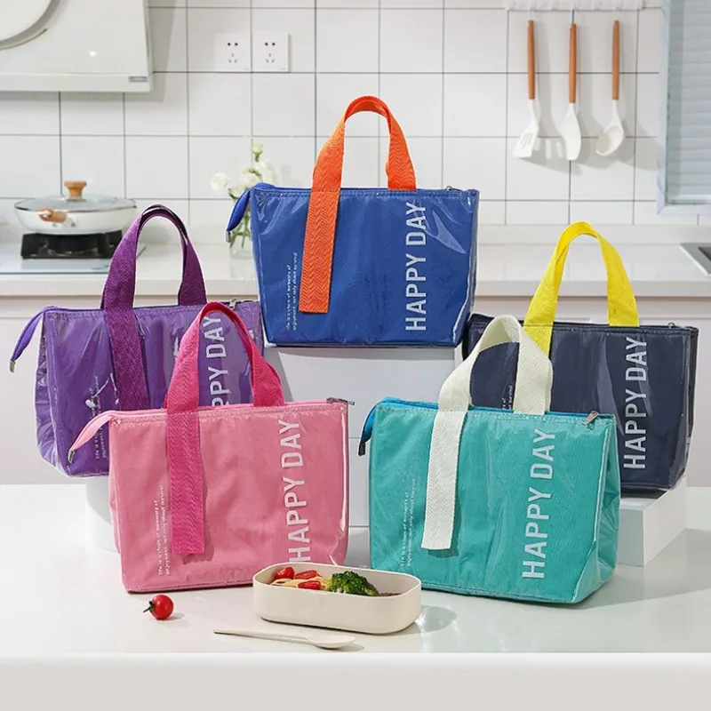 

Портативная сумка для бенто с допамином, сумка для еды, утолщенная алюминиевая фольга, термоизоляционная сумка для бенто, милый студенческий карман для еды