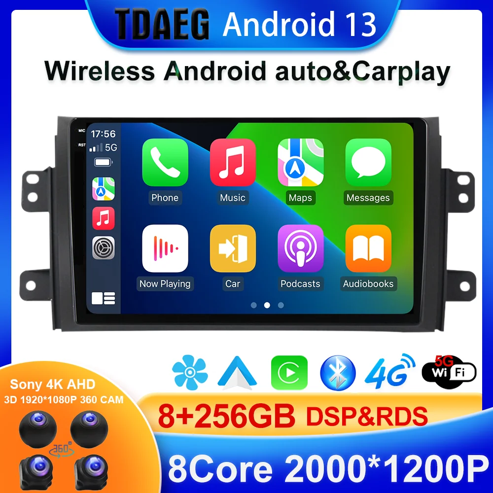 

Android 13 Car Radio Video Multimedia Player DSP RDS For 2006 2007 - 2012 Suzuki SX4 Navigation GPS Buil-in 4G LTE Carplay Auto