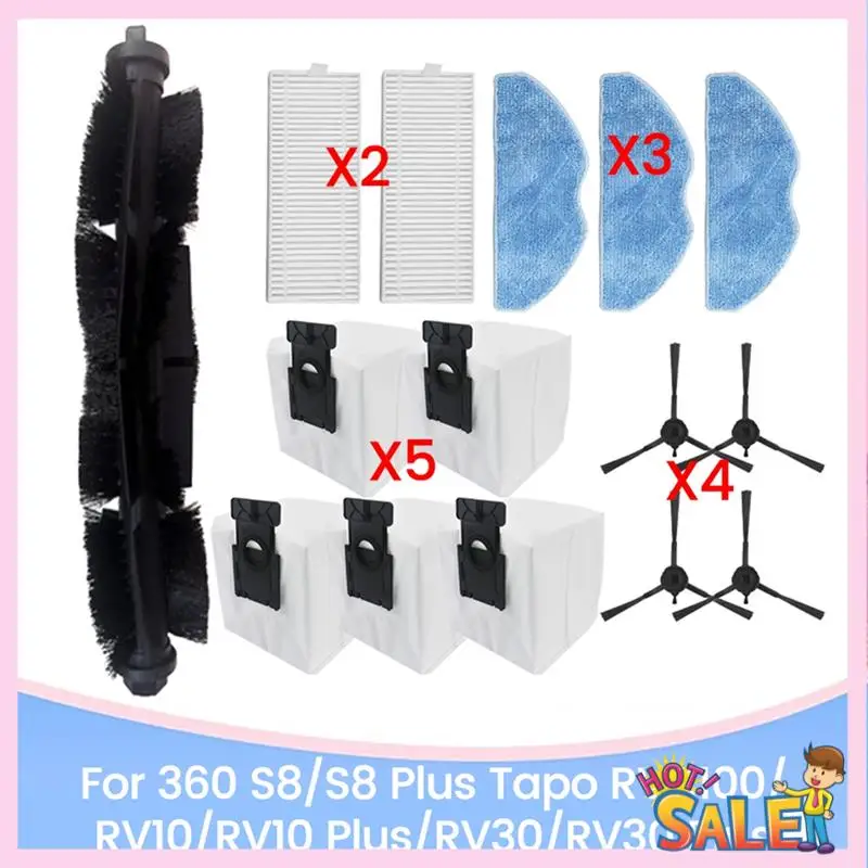 

A88X 15 шт. для 360 S8/S8 Plus Tapo RVA100/RV10/RV10 Plus/RV30/RV30 Plus запасные части щетка-фильтр пылесборник ткань для швабры