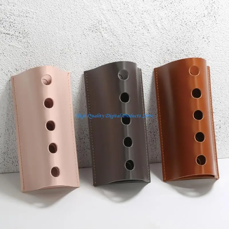U2JE Multifunctional PU Leather Desk Accessory Holds Pen Office Supplies Holders With NonSlip Bottom Design