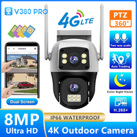 4G Dual Lens V380 Camera PTZ Outdoor Dual Screen 10X Digital Zoom Human Detection Wireless Security Camera Surveillance