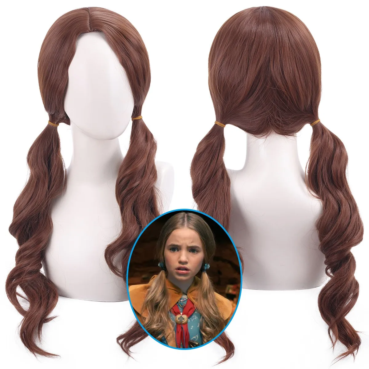 Movie Holly Wheeler Cosplay Wig Will Byers Long 60cm Brown Curly Heat Resistant Synthetic Hair Halloween Party Role Play