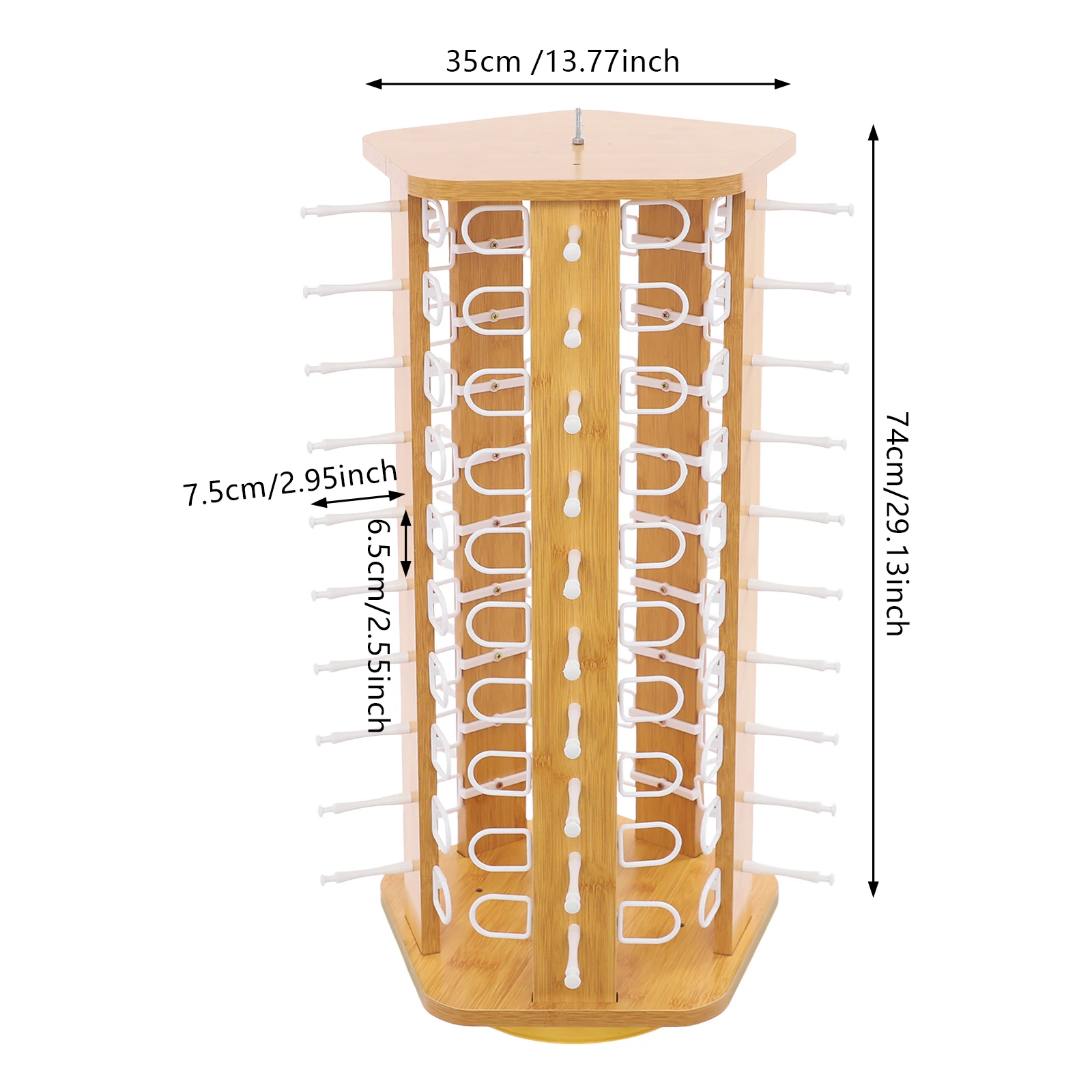 

Вращающаяся подставка для хранения очков, современный органайзер для хранения солнцезащитных очков, коммерческая витрина для очков 13.77*29.13 дюймов
