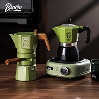 Bincoo Double Valve Moka Pot Espresso Machine Extraction Thermostatic Coffee Mocha Pot Set Outdoor Italian Home Barista Utensils