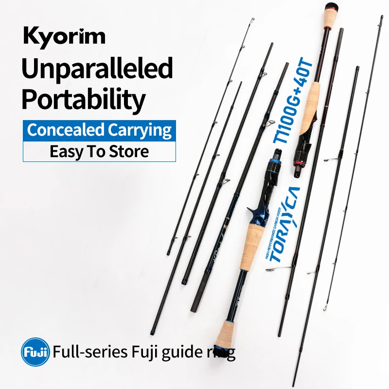 

Kyorim Trout Rod FUJI SIC Ring,FUJI K Guide,Toray Carbon,4 Sections,Spinning Casting Fishing Rod,