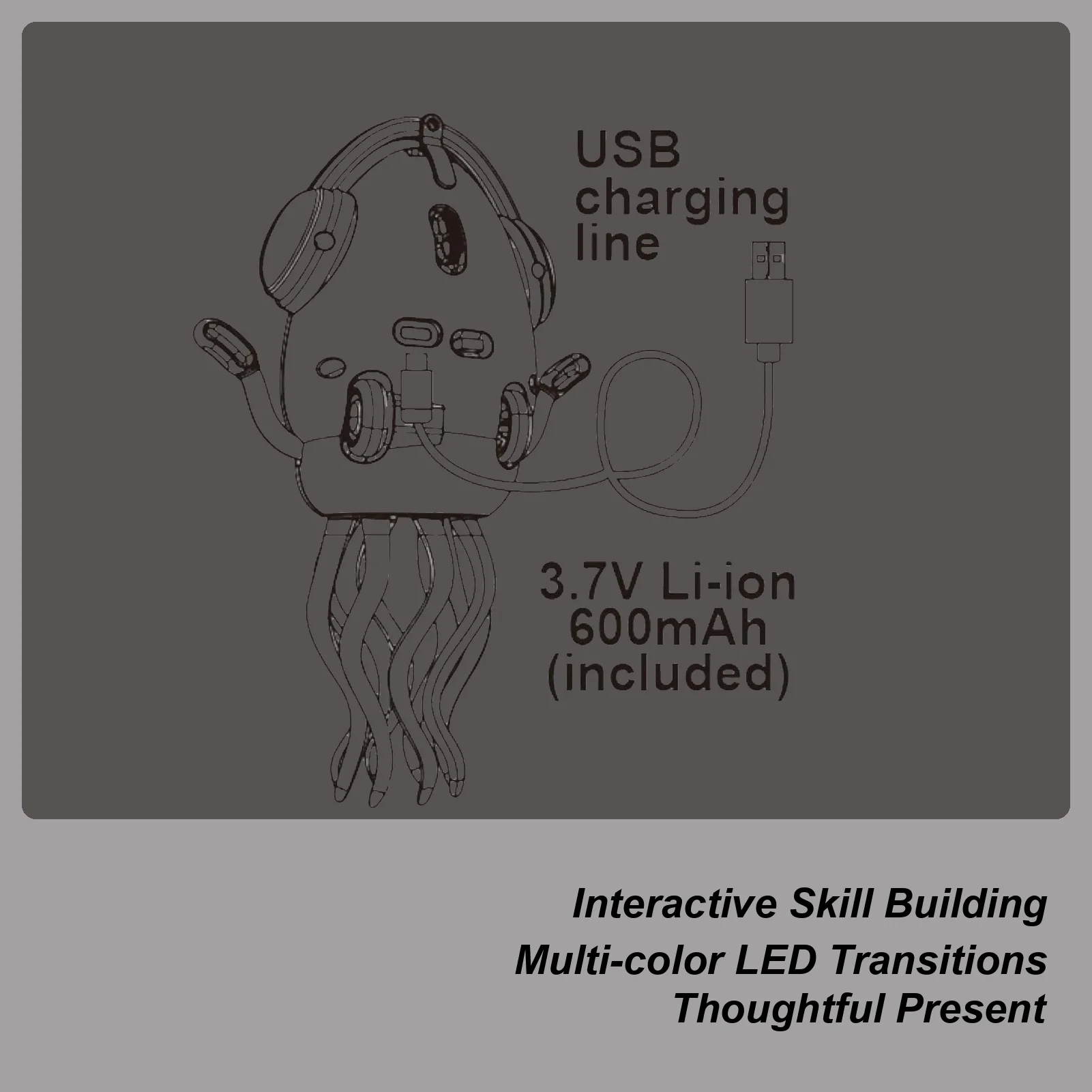 

Dancing Octopus Toy Smart Auto-Action Octopus With LED Light And Music Interactive Toy For School Classroom Kindergarten Indoors