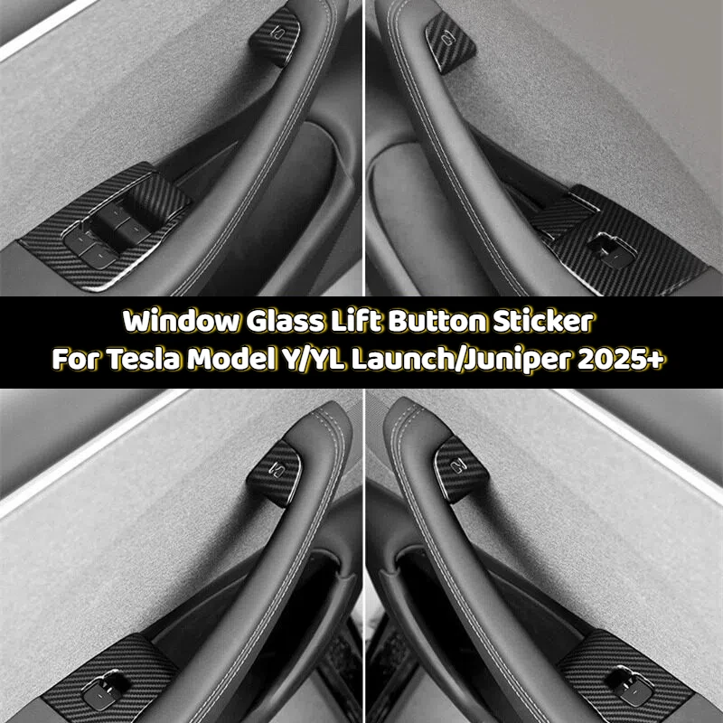 

For Tesla Model Y/YL Launch/Juniper 2025+ Window Glass Lift Button Sticker Trim Panel Switch Cover Decorative Car Accessories