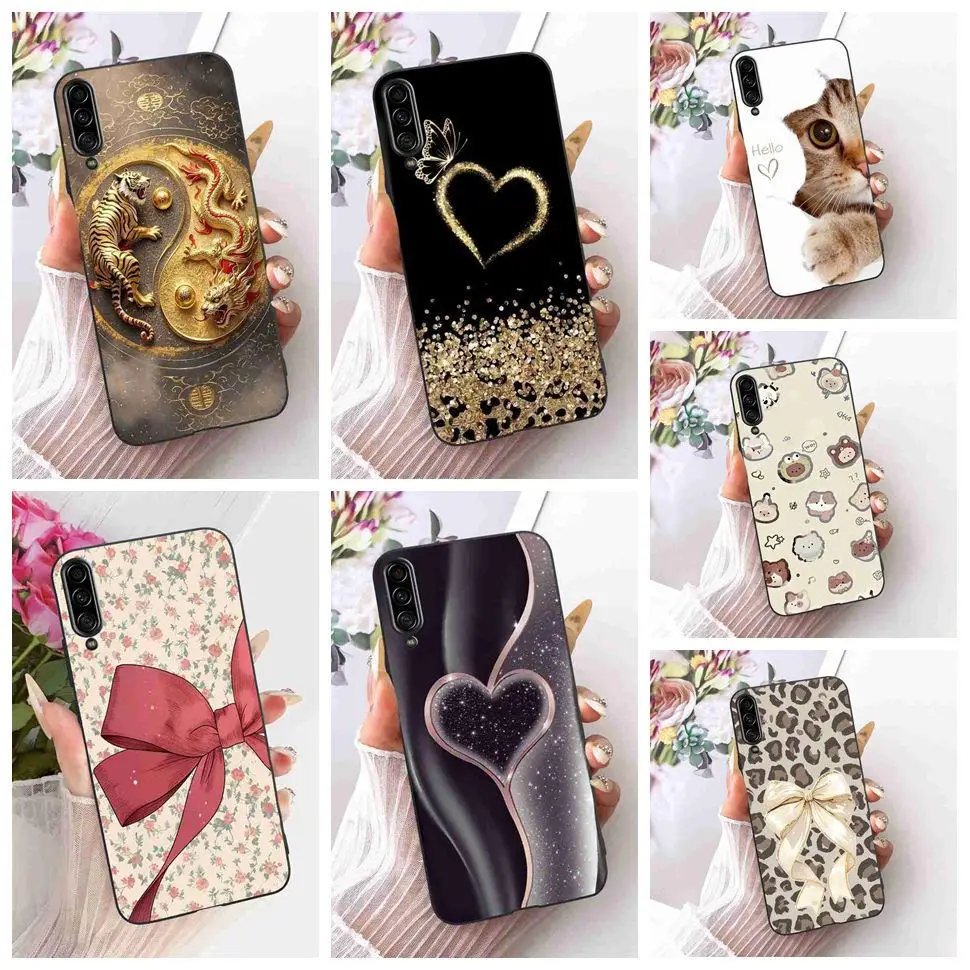 For Samsung Galaxy A90 5G SM-A908B Case Popular Design Heart Silicone TPU Black Cover For Samsung A90 5G A908N A9080 Phone Cases