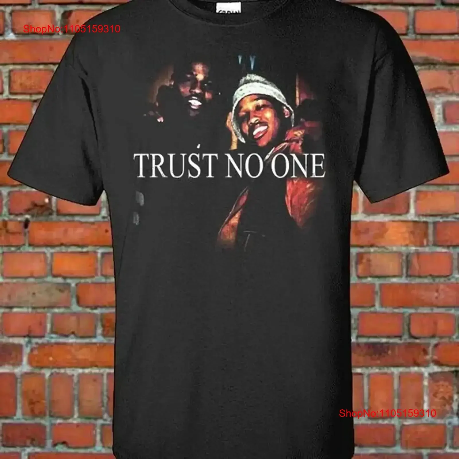 

Rich and Alpo Trust No One Футболка Хип-хоп Музыка винтажная стираная мода Дышащий топ для повседневной носки с графикой унисекс