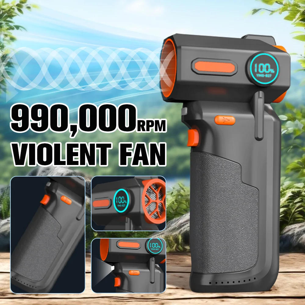 

Violent Blower Mini Turbo Jet Fan Ручной бесщеточный двигатель 990 000 об/мин Скорость ветра 55 м/с Промышленный канальный вентилятор Чистка автомобиля Air Dus