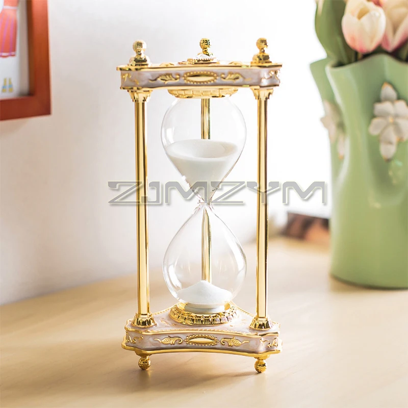 Metal Time Hourglass Vintage Home Decor 30min Timer Art Craft Sand Clock Hourglass Timer Luxury Creative European Style Gift