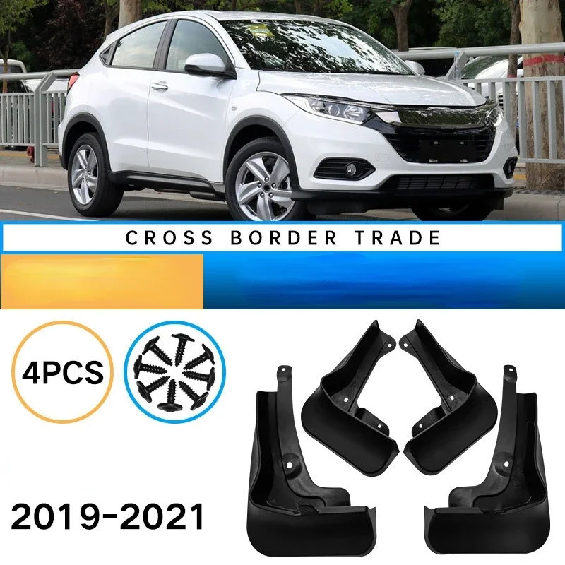 1 Set Car Mud Flaps Fit for Honda Binzhi Vezel 2019-2021 Durable Soft Fender Mudguards Auto Modification Supplies