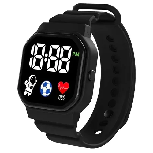 Imagen 2 del producto Reloj deportivo para niños, relojes digitales LED, correa de silicona para astronauta, reloj de pulsera electrónico resistente al agua para niños y niñas, regalos nuevos