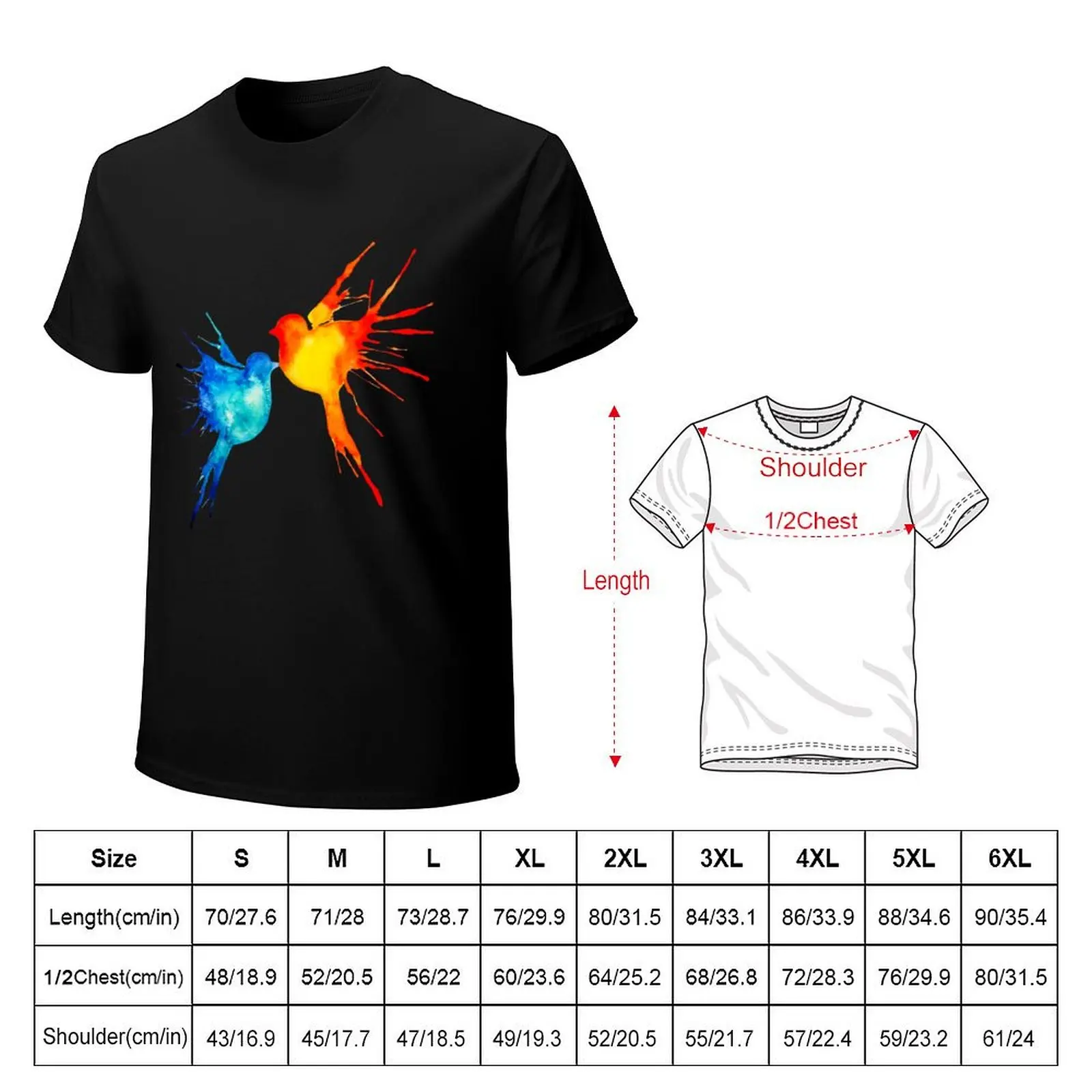 splatter birds T-Shirt vintage shirts graphic men workout shirt