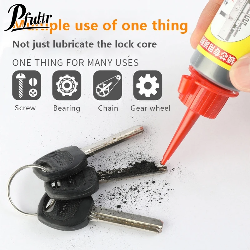 60ml Graphite Powder Lubricant Natural Lock Core White Cover Lubricant Household Supplies For Window Guides Keys Door Guides