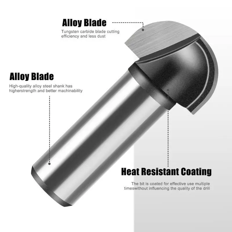 Round-Bottomed Router Bit, Semi-Circular Slotting Cutter, Round-bottom Engraving Cutter, Semi-Circular Face Milling Cutter