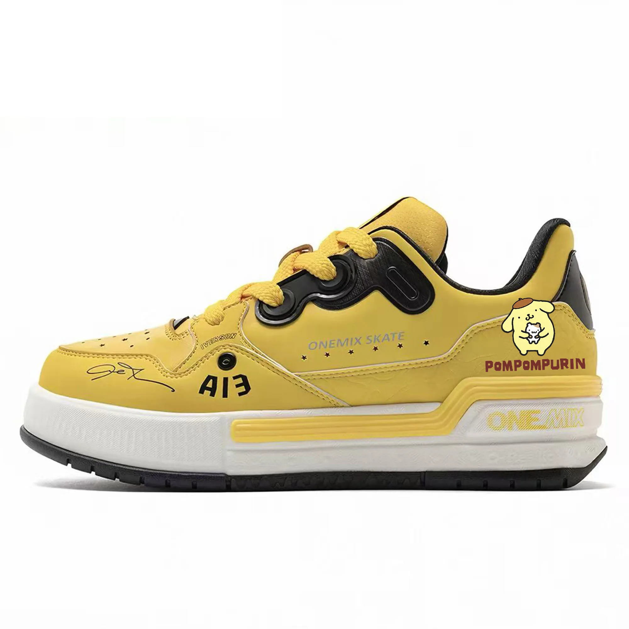 ONEMIX Sanrio Pompompurin Shock Absorbing Board Shoes Men Anti Shock Comfortable Sports Casual Durable Tailor Made Footwear