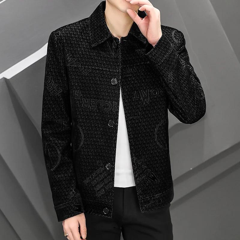 

High Quality Men's Fashion Trend Elegant Fashion Simple Business Casual Job Interview Shopping Performance Slim Jacket Jacket