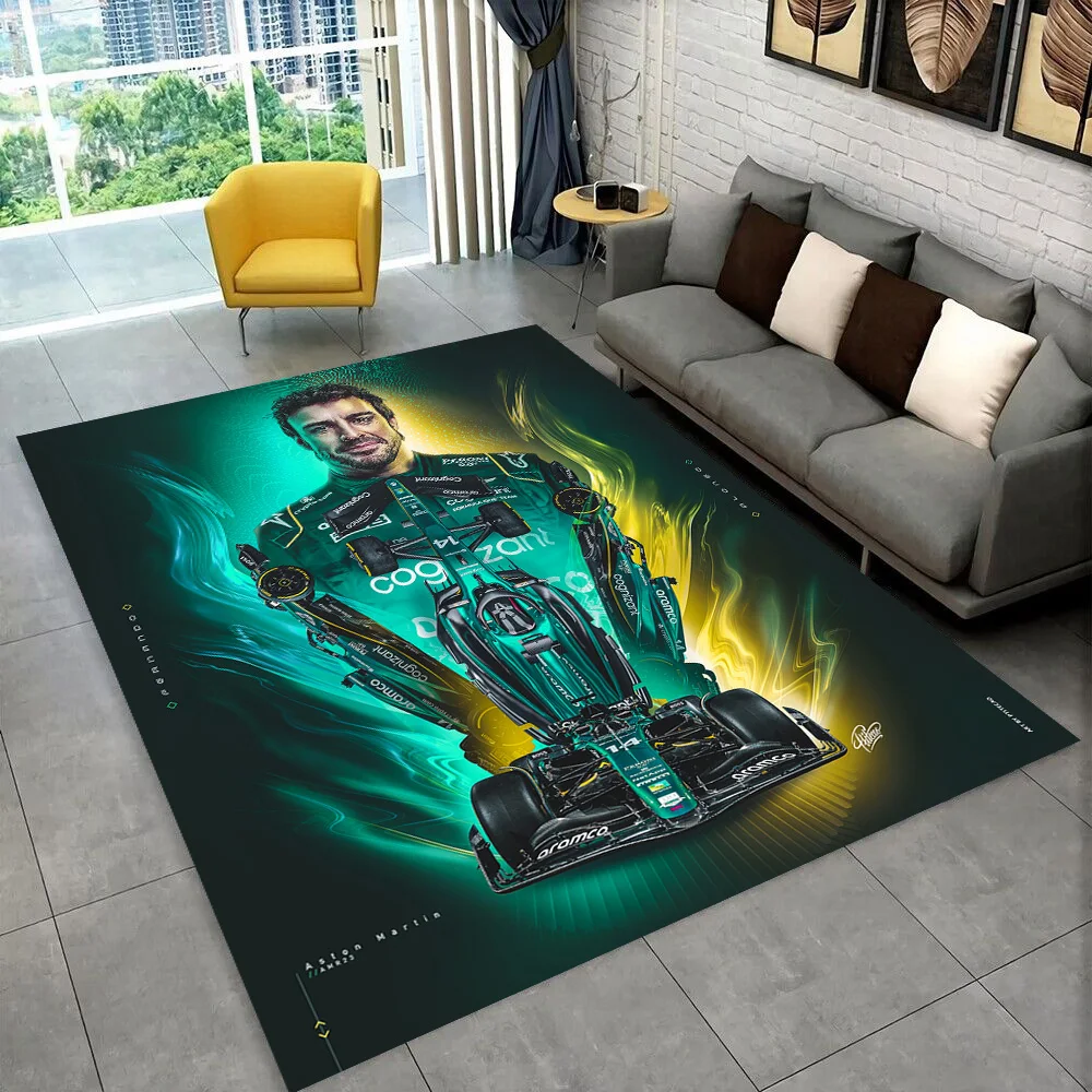 3D Fernando Alonso 14 F1 Racer Area Rug,Carpet Rug for Living Room Bedroom Sofa Doormat Decoration, Kids Play Non-slip Floor Mat