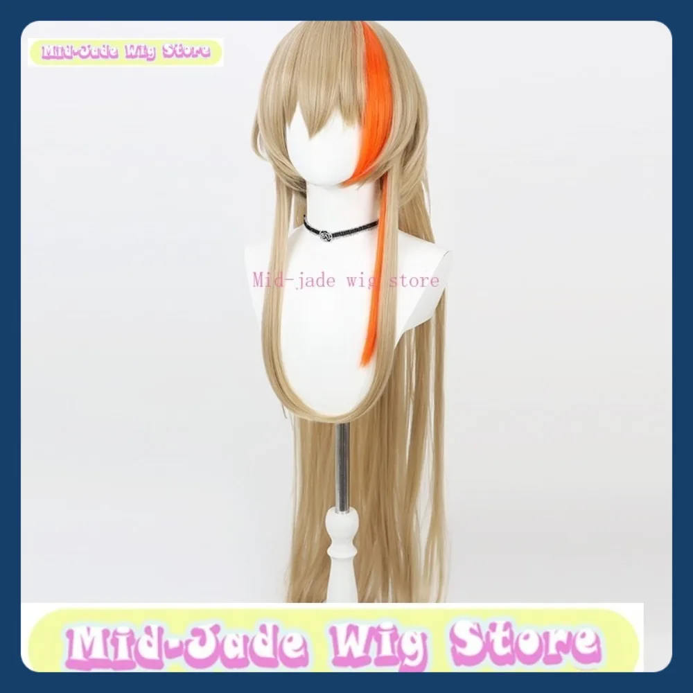 منتصف اليشم متجر شعر مستعار NIJISANJI Fura Kanato الشعر الطويل VTuber شعر مستعار تأثيري أنيمي لعبة لعب الأدوار هالوين ملابس تنكرية للحفلات الدعائم