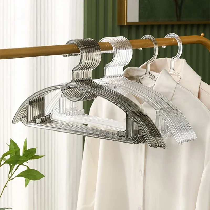 Premium Clear Hangers,Durable PET No Shoulder Bump Suit Hangers for Save Closet Space,Rounded Hanger for Sweater Jackets Pants