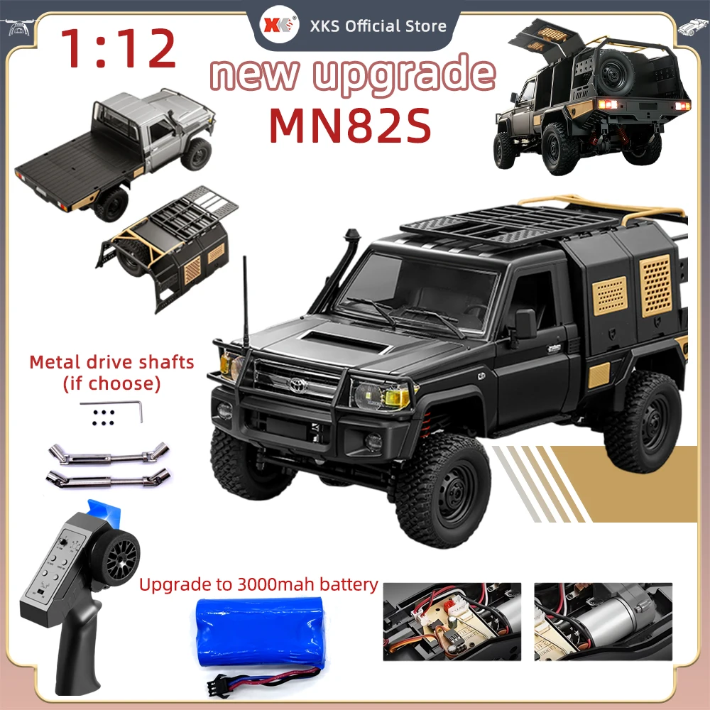 New Upgrade Mn82S 1:12 Full Scale Mn Model Rtr Version Rc Car 2.4g 4WD Remote Control Truck Model Car for Boys Adult Gifts