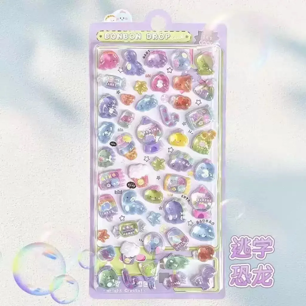 //Kawaii 3D Jelly Resin Stickers Leuke Cartoon Sparkle Transparante Stickers voor Scrapbooking Telefoonhoesje Laptop DIY Decor..