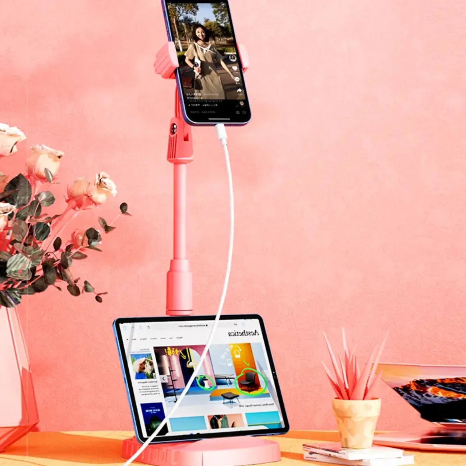 Multifunctionele mobiele telefoon- en tablethouder