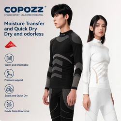 COPOZZ nuovo aggiornamento inverno sci intimo termico set uomo donna tessuto Lycra Quick Dry tuta sci termo intimo mutandoni