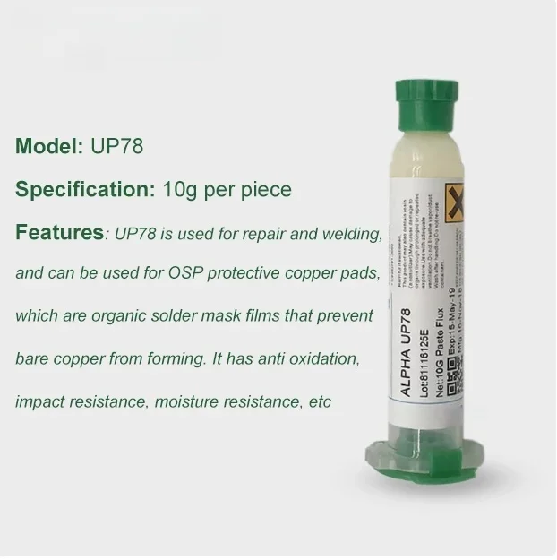 Original ALPHA UP78 BGA PCB Soldering Paste Syringe Rosin Soldering oil Chip Mobile Phone Repair