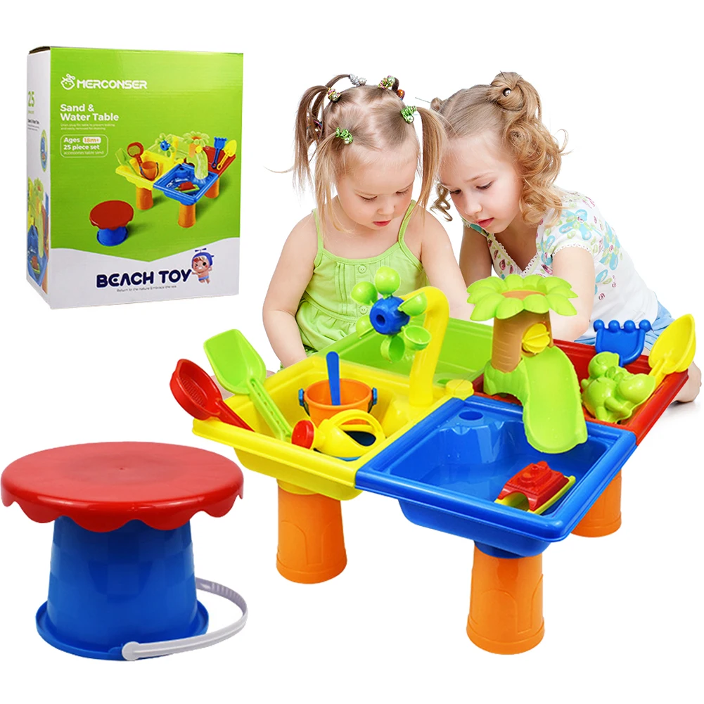 25pcs Beach Toys For Kids Play Water Toy Sand Box Set Kit Sand Table Sand Bucket Summer Toys For Beach Play Sand Water Game Play