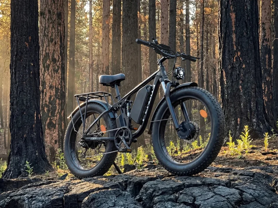 FENGQS Q8 PLUS Dual Motor Electric Bike for Adults, Peak 6000W 60V 1200Wh Removable Battery, 40-100 Miles Long Range Fat Tire E-Bike, Full Lockable Suspension, 7 Speed, 4+2 Riding Modes, 45MPH, 40° Climbing Off Road Electric Bicycle US Warehouse` image 15