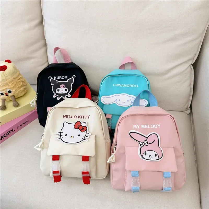 Sanrio-mochila de dibujos animados de Hello Kitty My Melody para niños, mochila de viaje portátil de gran capacidad, Kawayi Sweet, guardería, Niña