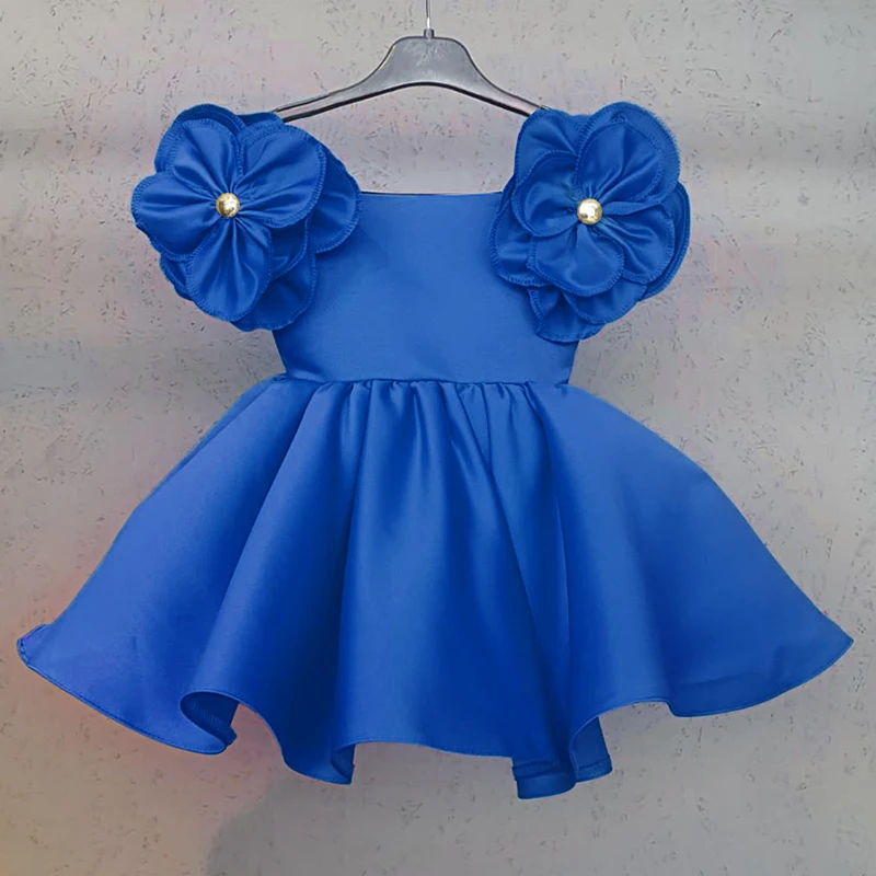 Baby Girl Dress New Fashion Flowers Girls Dress 1st Year Birthday Party Baby battesimo Dress For Girls Princess Christmas Costume