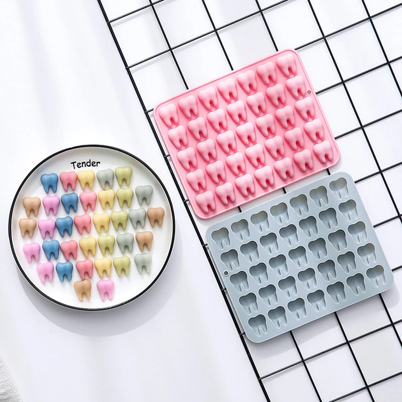 Mini Tooth Silicone Mold 35 Cavity 3D Small Teeth DIY Baking Mould Cake Decorating Tools for Chocolate Gummy Candy Resin Mold