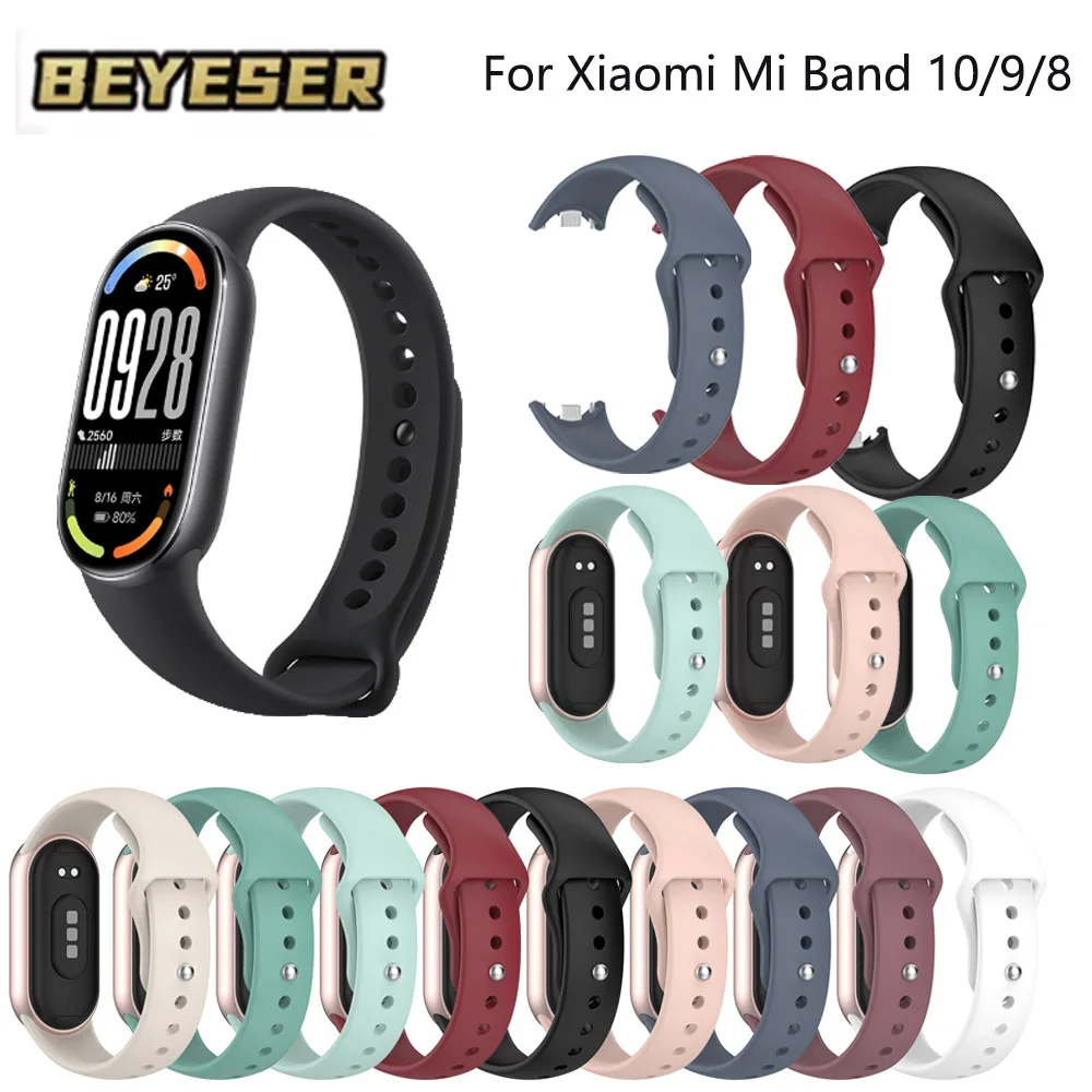 

Soft Silicone Strap For Xiaomi Band 10 Replacement Sport WristBand Smart Watch Straps For Xiaomi Band 9 8 Accessories